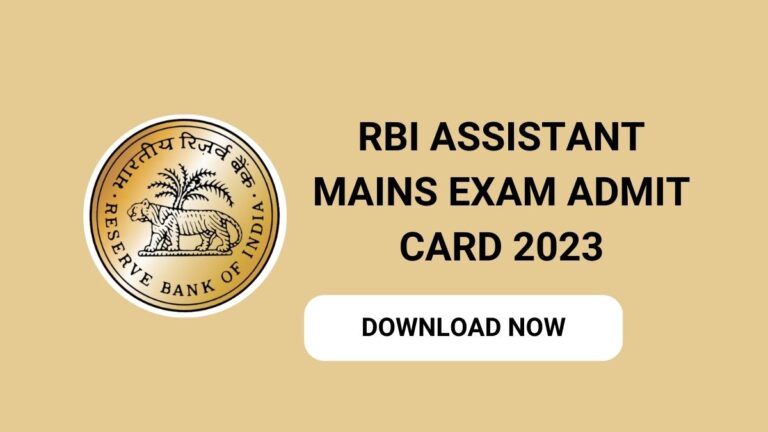 RBI Assistant Mains Exam Admit Card Download