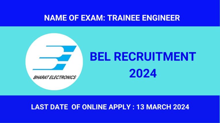 BEL Trainee Engineer Recruitment 2024